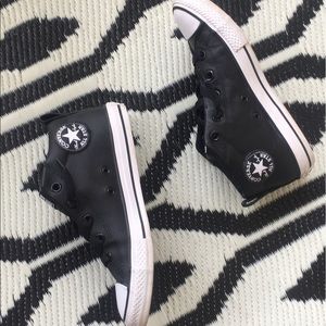 Leather Converse all star chucks black